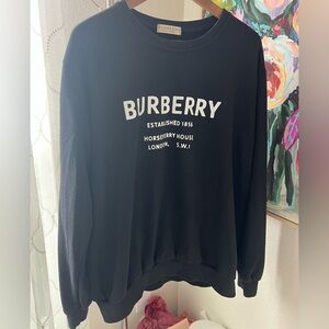 Burberry Black Crewneck with White Logo